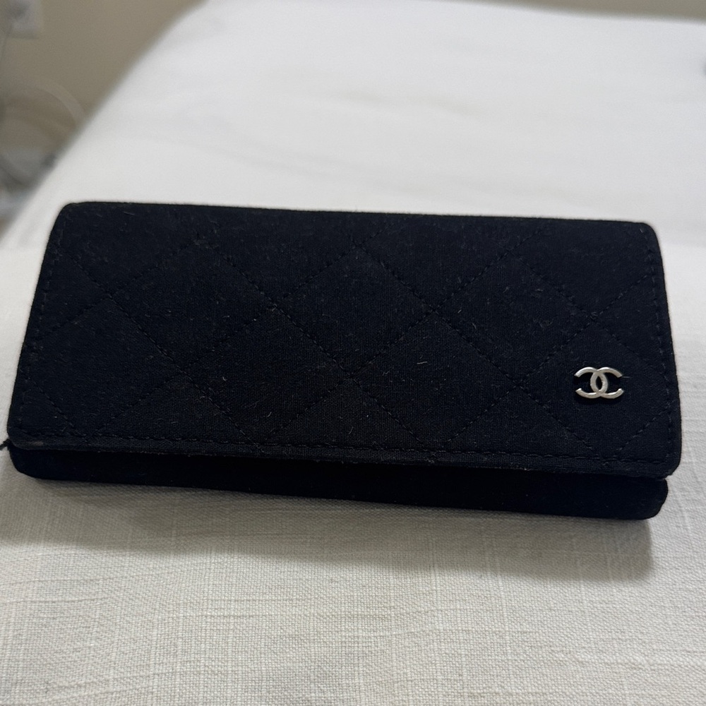 CHANEL Black Quilted sunglasses case